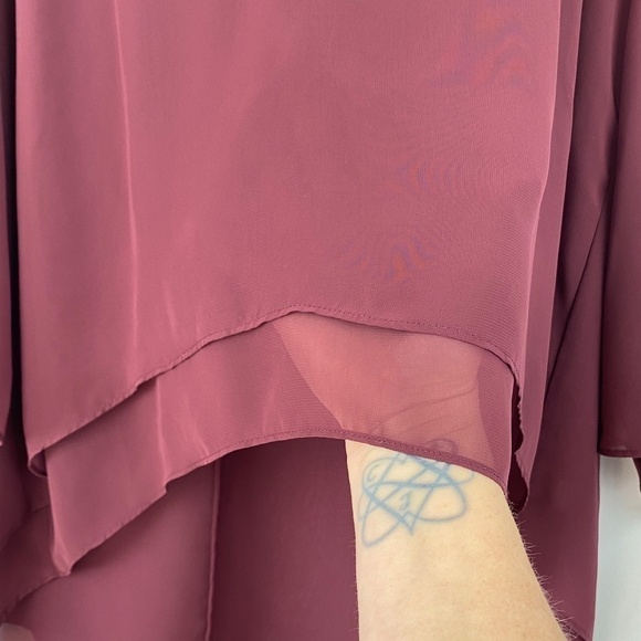 Jennifer Lopez sheer/semi-sheer flowy blouse size L - Picture 4 of 11